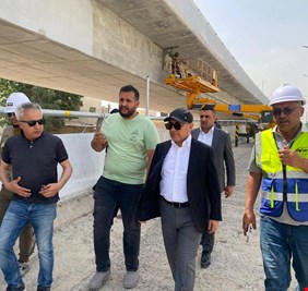 ريكاني يتابع ميدانياً مراحل إنجاز مجسرات الطوبجي في بغداد