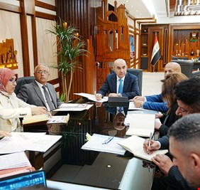 وزير الإعمار يعقد اجتماعاً لمتابعة مراحل تنفيذ مشروع منفذ زرباطية الحدودي في واسط