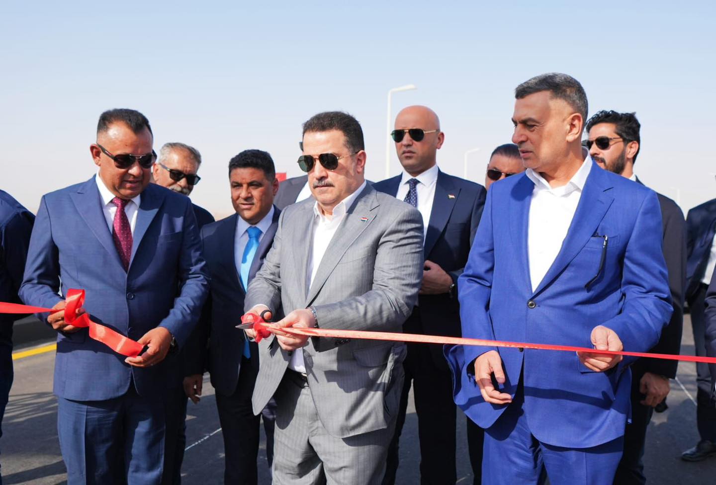 السوداني في البصرة لافتتاح المقطع الاول من طريق التنمية