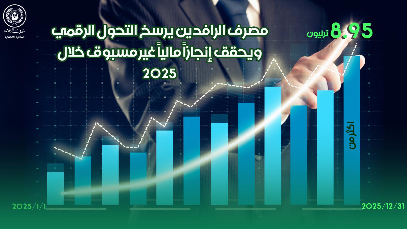 مصرف الرافدين يحصي دوائر الجباية الإلكترونية خلال 2025