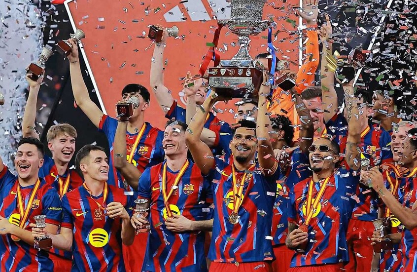كم جنى برشلونة بعد التتويج بكأس السوبر الإسباني؟
